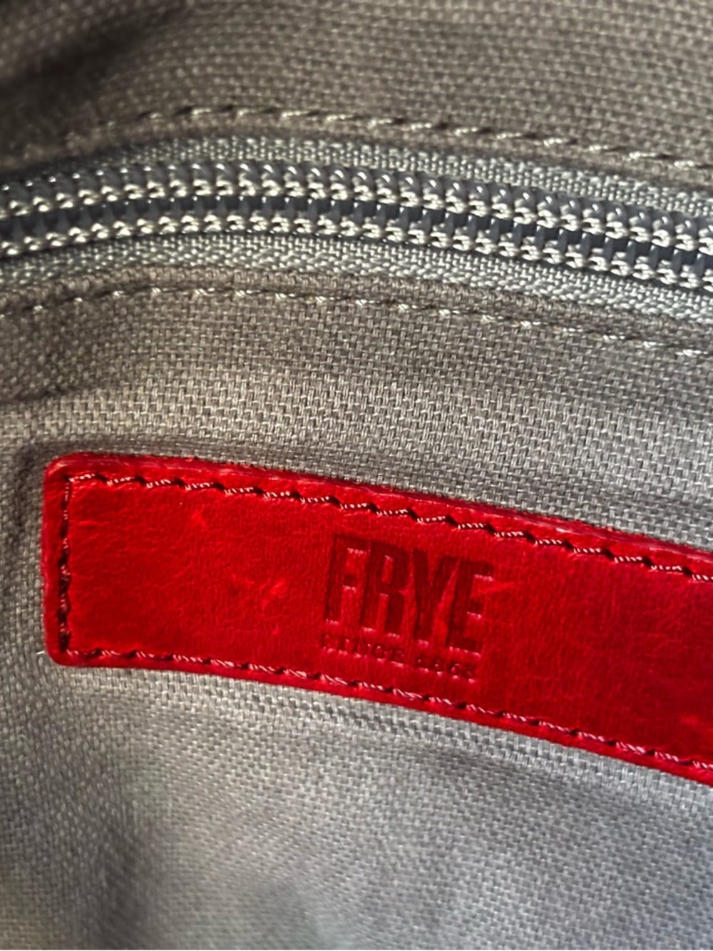 Frye Melissa Leather Backpack with Front Zip Pocket Red - Picture 5 of 9